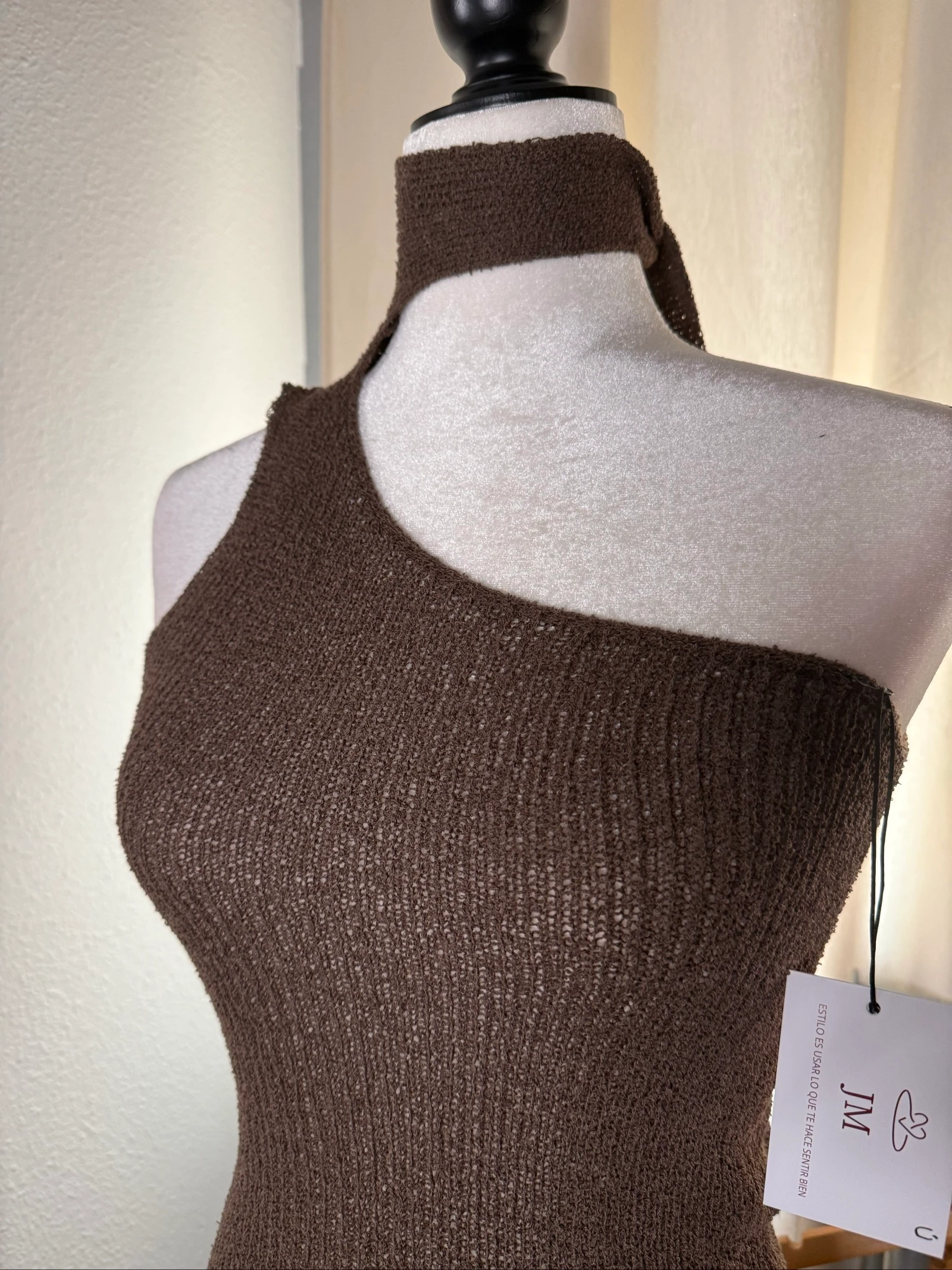 Bruin strapless nauwsluitende jurk – photo 2